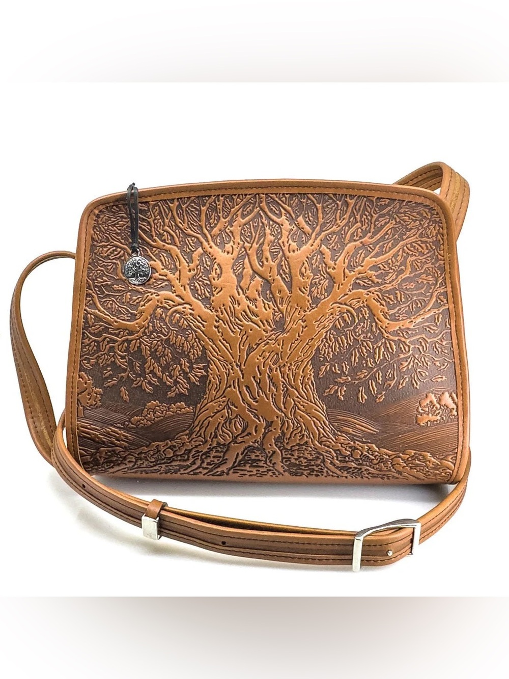 OBERON Retro Crossbody Tree of Life Leather Purse Handbag